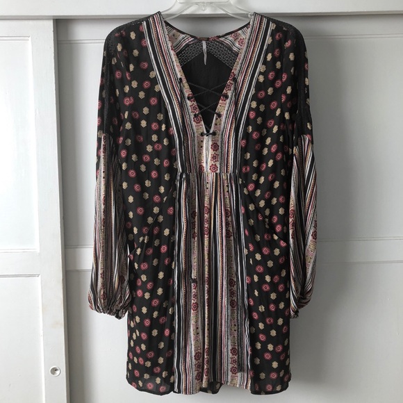 free people🌿 boho patterned mini dress - Picture 3 of 7